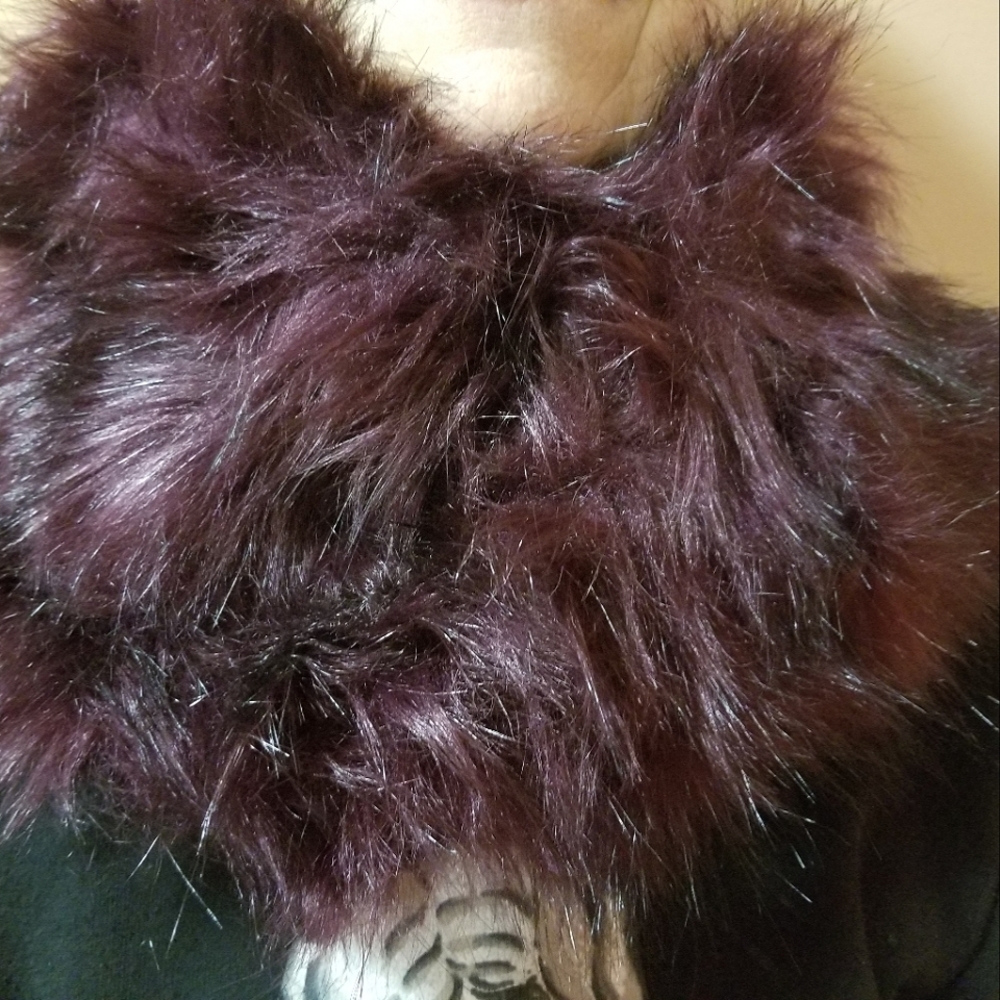Target Faux Fur Burgundy Shrum